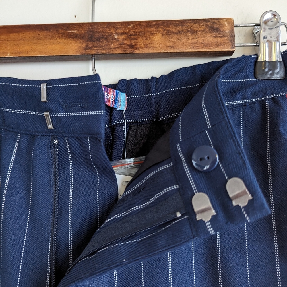 Urban Outfitters Navy Pinstripe Pantsuit with Red Stripe - Picture 7 of 14